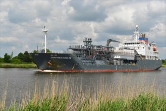 Tanker sailing in the Kiel Canal
