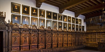 West wall of the Peace Hall with the portraits