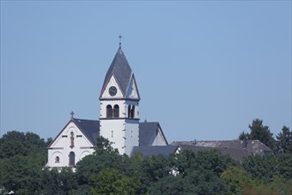 View of the neo-Romanesque monastery church of St. Francis in Kelkheim