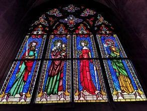 Stained glass window in nave