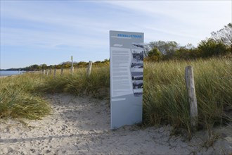 Information board on the beach
