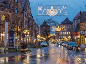 Evening shot in the Christmas decoration of Koenigstrasse