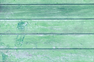 Wooden background with green colored planks