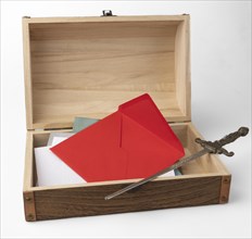 Opened wooden box