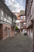 Alley with half-timbered houses