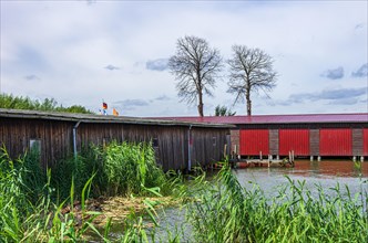 Boat shed in the boat harbour at Zierker See in Neustrelitz