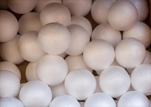 Dozens of styrofoam balls in the view
