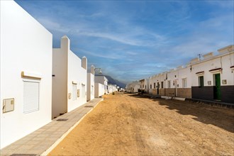 Sandy streets and white houses in Caleta del Sebo
