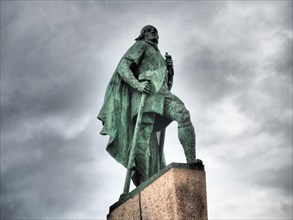 Statue of the first explorer of America Leifur Eiriksson