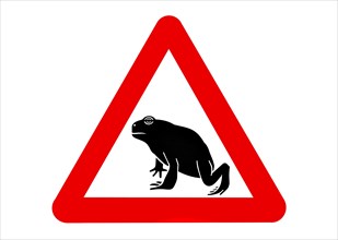 Warning sign for migrating amphibians