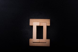 Roman numeral two sign icon symbol made of wood