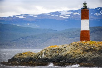 Les Eclaireurs lighthouse is located in the Beagle Channel in Ushuaia