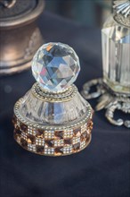 A transparent diamond on a decorative object on display