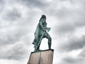 Statue of the first explorer of America Leifur Eiriksson