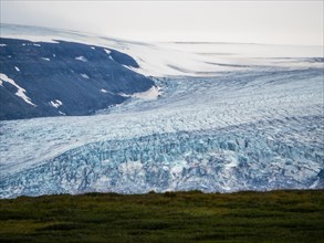 Glaciers and barren landscape