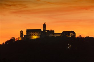 View of Wartburg Castle in the evening