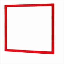 Square red frame set against a white background. Nothing is in the frame