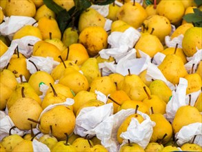 Pears seen in a Turkish street bazaar