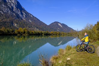Cyclist on the Inn south of Kufstein
