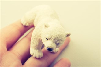 Polar bear model placed on a white background in view