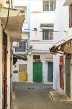 Charming street with colorful doors in Moulay Idriss