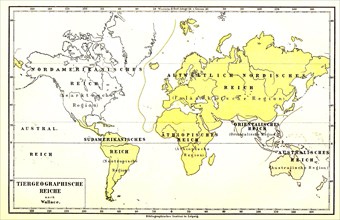Animal geography world map