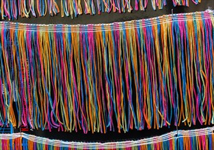 Lots of colorful braided strings in the view