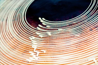The making of Turkish desert Kadayif pastry in display