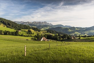 Green meadows and pastures in Appenzellerland