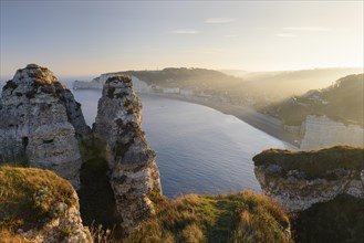 View of Etretat from the Falaise d'Aval