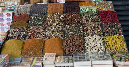 Variety of spices and herbs as Colorful spice background