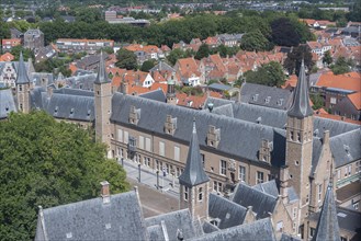 View of the ensemble of the historic abbey from the Lange Jan church tower