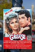 Poster advert local cinema screening of movie Grease