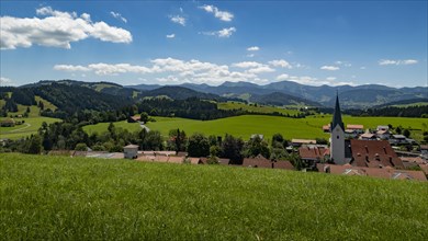 View of Stiefenhofen in West Allgaeu