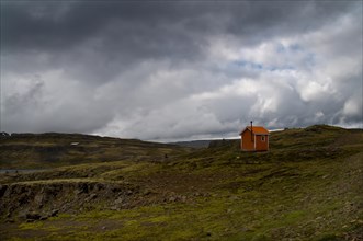 Rescue hut in the mountains of Iceland