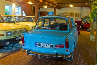 GDR cars Trabant and Wartburg in an exhibition. Private museum on the Weser island of Harriersand. District of Osterholz. Germany Europe