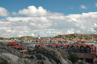 View of the village of Skaerhamn on the western Swedish island of Tjoern