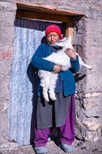 Woman with at goat