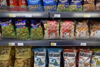 Sales shelf snack products peanuts