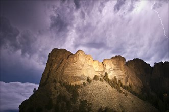 Storm clouds over Mount Rushmore National Memorial