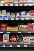 Sales shelf chocolate products Munz