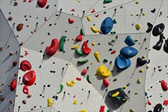 Climbing wall in a climbing centre