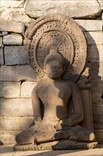 Large sculpture of the Buddha. Buddhist Monuments at Sanchi. Monument of Indian Architecture