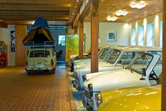 DDR cars Trabant in an exhibition. Private museum on the Weser island of Harriersand. District of Osterholz. Germany Europe