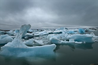 Glacier lagoon in Joekulsarlon on the south coast of Iceland