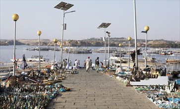 Souvenir stalls on the banks of the Nile