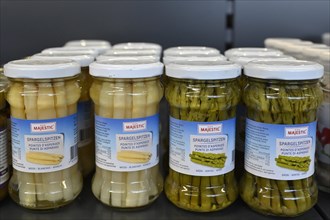 Sales shelf asparagus products