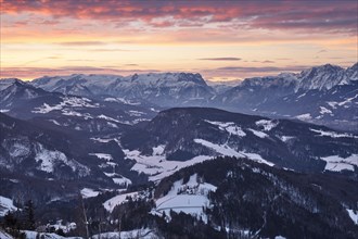 Sunrise with mountain panorama