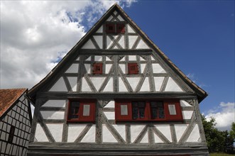 Half-timbered facade of the winegrowers house