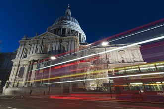 St. Pauls Cathedral at night during blue hour